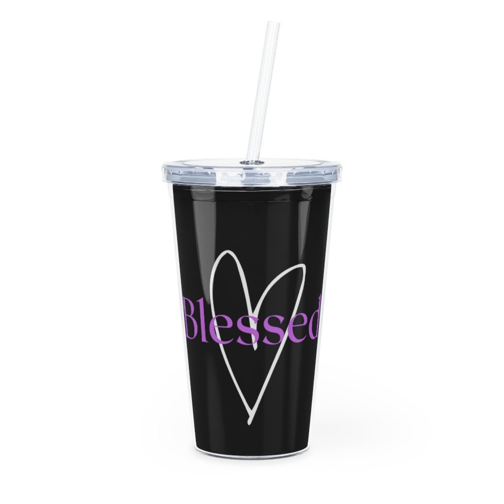 Plastic Tumbler with Straw