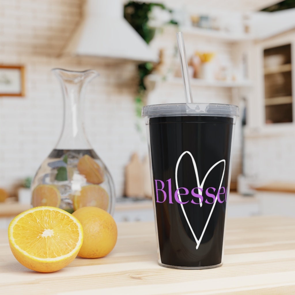 Plastic Tumbler with Straw